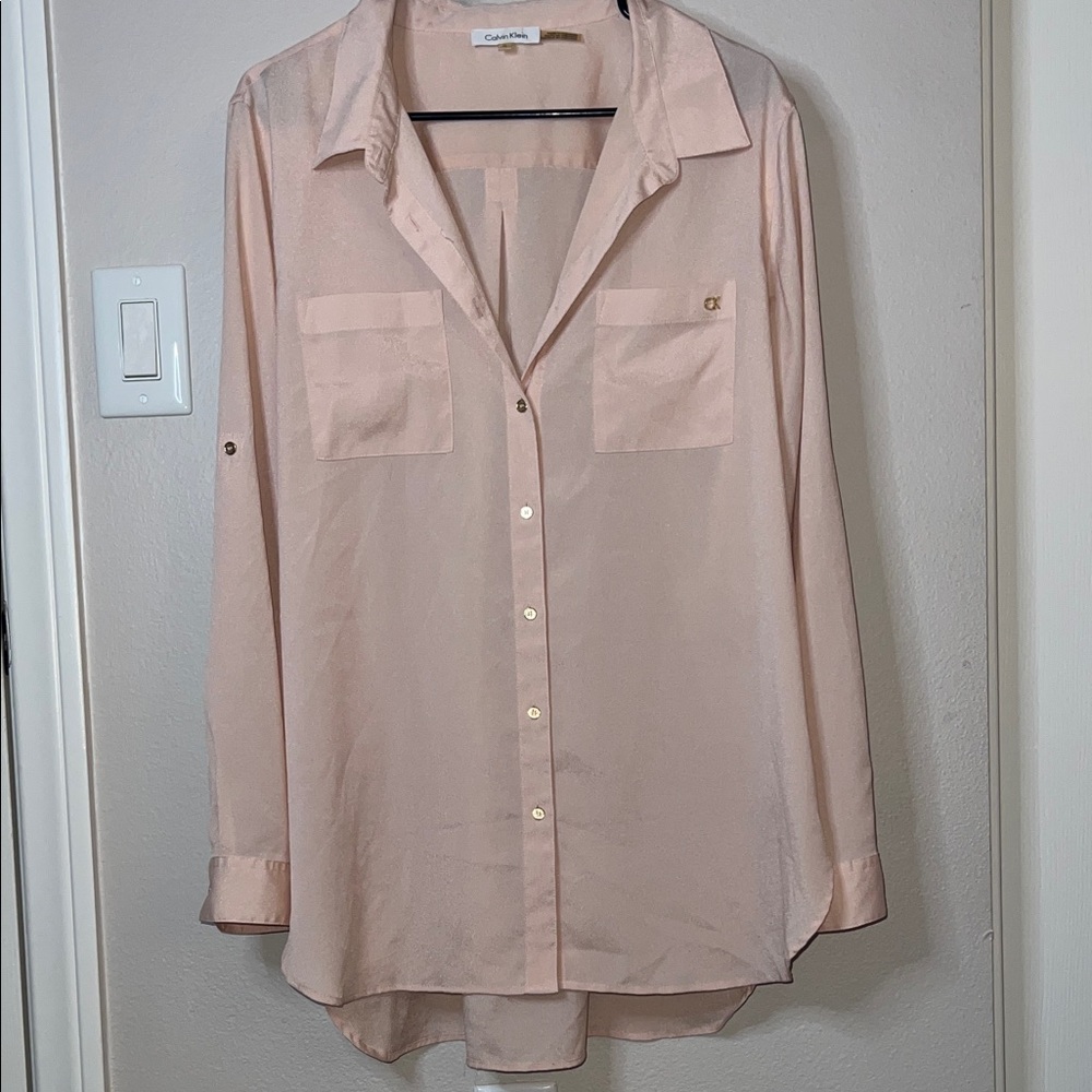 Calvin Klein Blush Pink Button-Up Shirt